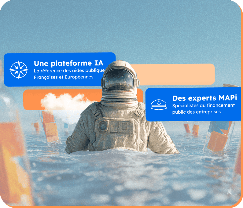 Une plateforme IA : La référence des aides publiques Françaises et Européennes. Des experts MAPi : Spécialistes du financement public des entreprises